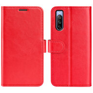 Sony Xperia 10 IV Hoesje, MobyDefend Wallet Book Case (Sluiting Achterkant), Rood