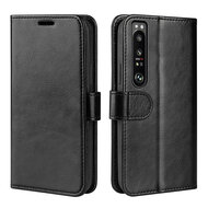 Sony Xperia 1 IV Hoesje - MobyDefend Wallet Book Case (Sluiting Achterkant) - Zwart