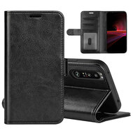 Sony Xperia 1 IV Hoesje, MobyDefend Wallet Book Case (Sluiting Achterkant), Zwart