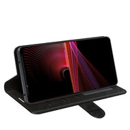 Sony Xperia 1 IV Hoesje - MobyDefend Wallet Book Case (Sluiting Achterkant) - Zwart