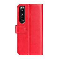 Sony Xperia 1 IV Hoesje, MobyDefend Wallet Book Case (Sluiting Achterkant), Rood