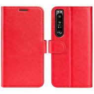 Sony Xperia 1 IV Hoesje, MobyDefend Wallet Book Case (Sluiting Achterkant), Rood