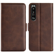 Sony Xperia 1 IV Hoesje, MobyDefend Luxe Wallet Book Case (Sluiting Zijkant), Bruin