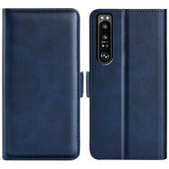 Sony Xperia 1 IV Hoesje, MobyDefend Luxe Wallet Book Case (Sluiting Zijkant), Blauw