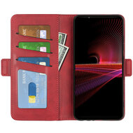 Sony Xperia 1 IV Hoesje, MobyDefend Luxe Wallet Book Case (Sluiting Zijkant), Rood