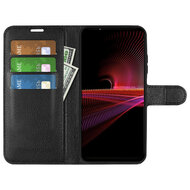 Sony Xperia 1 IV Hoesje, MobyDefend Kunstleren Wallet Book Case (Sluiting Voorkant), Zwart