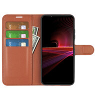 Sony Xperia 1 IV Hoesje - MobyDefend Kunstleren Wallet Book Case (Sluiting Voorkant) - Bruin