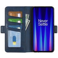 OnePlus Nord CE 2 Hoesje, MobyDefend Luxe Wallet Book Case (Sluiting Zijkant), Blauw