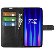 OnePlus Nord CE 2 Hoesje, MobyDefend Kunstleren Wallet Book Case (Sluiting Voorkant), Zwart