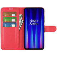 OnePlus Nord CE 2 Hoesje, MobyDefend Kunstleren Wallet Book Case (Sluiting Voorkant), Rood