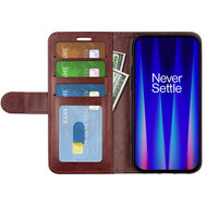 OnePlus Nord CE 2 Hoesje, MobyDefend Wallet Book Case (Sluiting Achterkant), Bruin