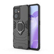 OnePlus Nord CE 2 Hoesje - MobyDefend Dubbelgelaagde Pantsercase Met Standaard - Zwart