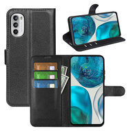 Motorola Moto G52 Hoesje, MobyDefend Kunstleren Wallet Book Case (Sluiting Voorkant), Zwart