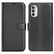 Motorola Moto G52 Hoesje - MobyDefend Kunstleren Wallet Book Case (Sluiting Voorkant) - Zwart