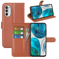 Motorola Moto G52 Hoesje, MobyDefend Kunstleren Wallet Book Case (Sluiting Voorkant), Bruin