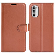 Motorola Moto G52 Hoesje - MobyDefend Kunstleren Wallet Book Case (Sluiting Voorkant) - Bruin