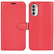 Motorola Moto G52 Hoesje - MobyDefend Kunstleren Wallet Book Case (Sluiting Voorkant) - Rood