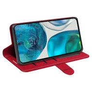 Motorola Moto G52 Hoesje - MobyDefend Wallet Book Case (Sluiting Achterkant) - Rood