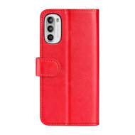 Motorola Moto G52 Hoesje, MobyDefend Wallet Book Case (Sluiting Achterkant), Rood