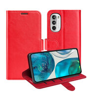 Motorola Moto G52 Hoesje - MobyDefend Wallet Book Case (Sluiting Achterkant) - Rood