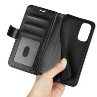 Motorola Edge 30 Hoesje, MobyDefend Wallet Book Case (Sluiting Achterkant), Zwart