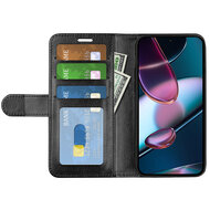 Motorola Edge 30 Hoesje, MobyDefend Wallet Book Case (Sluiting Achterkant), Zwart