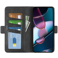 Motorola Edge 30 Hoesje, MobyDefend Luxe Wallet Book Case (Sluiting Zijkant), Zwart
