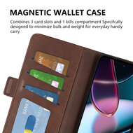 Motorola Edge 30 Hoesje - MobyDefend Luxe Wallet Book Case (Sluiting Zijkant) - Bruin