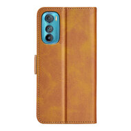 Motorola Edge 30 Hoesje, MobyDefend Luxe Wallet Book Case (Sluiting Zijkant), Lichtbruin