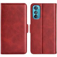 Motorola Edge 30 Hoesje, MobyDefend Luxe Wallet Book Case (Sluiting Zijkant), Rood