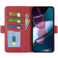 Motorola Edge 30 Hoesje, MobyDefend Luxe Wallet Book Case (Sluiting Zijkant), Rood