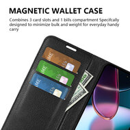 Motorola Edge 30 Hoesje - MobyDefend Kunstleren Wallet Book Case (Sluiting Voorkant) - Zwart