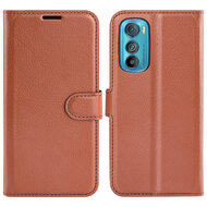 Motorola Edge 30 Hoesje - MobyDefend Kunstleren Wallet Book Case (Sluiting Voorkant) - Bruin