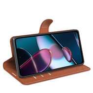 Motorola Edge 30 Hoesje - MobyDefend Kunstleren Wallet Book Case (Sluiting Voorkant) - Bruin