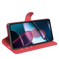 Motorola Edge 30 Hoesje - MobyDefend Kunstleren Wallet Book Case (Sluiting Voorkant) - Rood