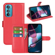 Motorola Edge 30 Hoesje, MobyDefend Kunstleren Wallet Book Case (Sluiting Voorkant), Rood