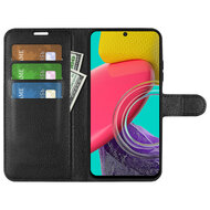 Samsung Galaxy M53 Hoesje, MobyDefend Kunstleren Wallet Book Case (Sluiting Voorkant), Zwart