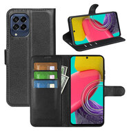 Samsung Galaxy M53 Hoesje, MobyDefend Kunstleren Wallet Book Case (Sluiting Voorkant), Zwart