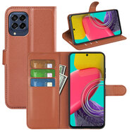 Samsung Galaxy M53 Hoesje, MobyDefend Kunstleren Wallet Book Case (Sluiting Voorkant), Bruin