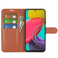 Samsung Galaxy M53 Hoesje, MobyDefend Kunstleren Wallet Book Case (Sluiting Voorkant), Bruin