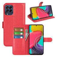 Samsung Galaxy M53 Hoesje, MobyDefend Kunstleren Wallet Book Case (Sluiting Voorkant), Rood