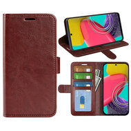 Samsung Galaxy M53 Hoesje - MobyDefend Wallet Book Case (Sluiting Achterkant) - Bruin