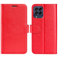 Samsung Galaxy M53 Hoesje, MobyDefend Wallet Book Case (Sluiting Achterkant), Rood