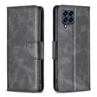 Samsung Galaxy M53 Hoesje - MobyDefend Wallet Book Case Met Koord - Zwart