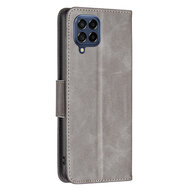 Samsung Galaxy M53 Hoesje - MobyDefend Wallet Book Case Met Koord - Grijs