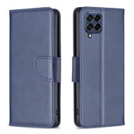 Samsung Galaxy M53 Hoesje - MobyDefend Wallet Book Case Met Koord - Blauw