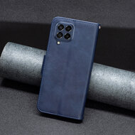 Samsung Galaxy M53 Hoesje - MobyDefend Wallet Book Case Met Koord - Blauw
