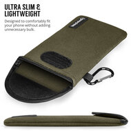 Hoesje voor Motorola Edge 30, MobyDefend Neopreen Pouch Met Karabijnhaak, Insteekhoesje, Riemlus Hoesje, Groen