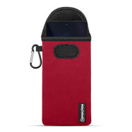 Hoesje voor Motorola Edge 30, MobyDefend Neopreen Pouch Met Karabijnhaak, Insteekhoesje, Riemlus Hoesje, Rood