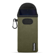 Hoesje voor Motorola Edge 30, MobyDefend Neopreen Pouch Met Karabijnhaak, Insteekhoesje, Riemlus Hoesje, Groen